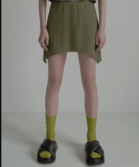 Asymmetric Skirted Flare Pants